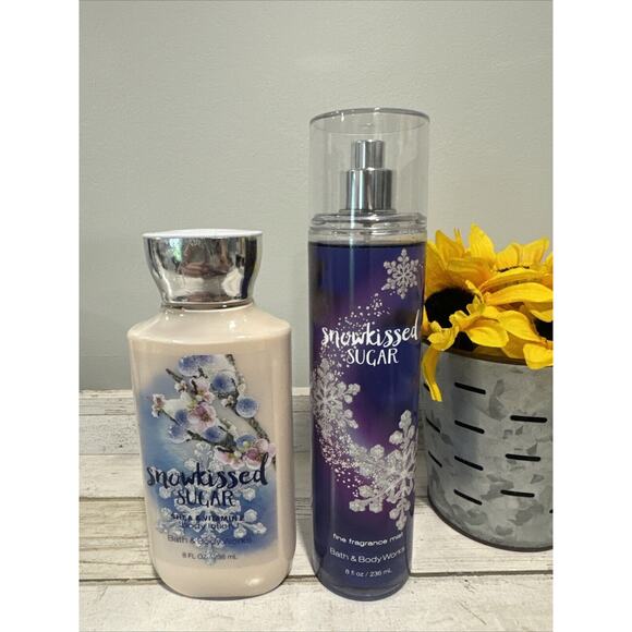 Bath Body Works Snowkissed Sugar Shea Lotion & Fragrance Mist Set - NEW